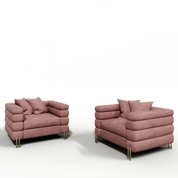 Divani Casa Branson - Pink Velvet Accent Chair - Image 4