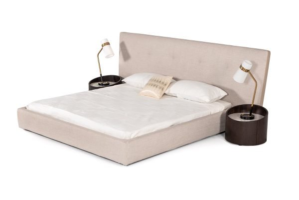 Modrest Brittany - Modern Beige Fabric Bed - Image 2
