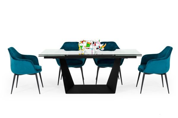 Modrest Bronwin - Modern Black Glass Extendable Dining Table - Image 2