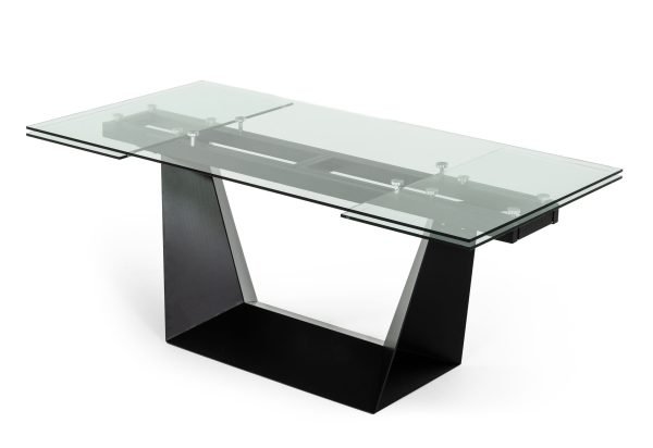 Modrest Bronwin - Modern Black Glass Extendable Dining Table - Image 4