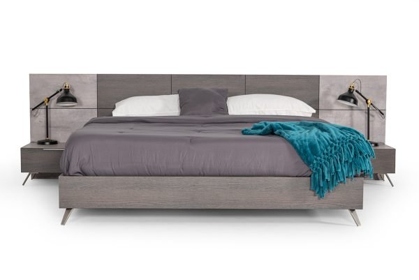 Nova Domus Bronx Italian Modern Faux Concrete & Grey Bedroom Set - Image 2