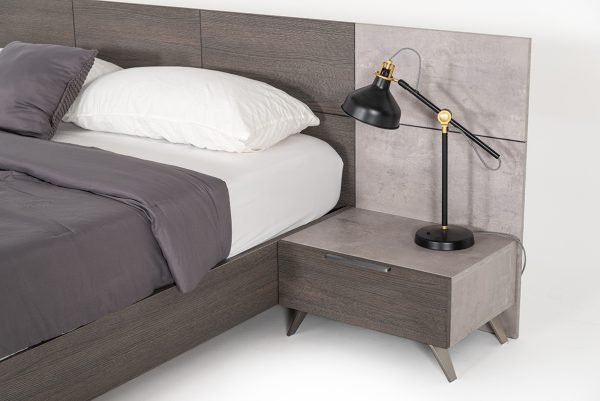Nova Domus Bronx Italian Modern Faux Concrete & Grey Bedroom Set - Image 5