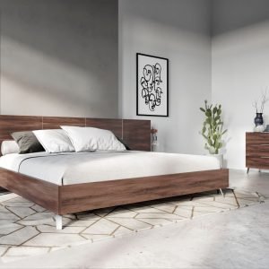 Queen Nova Domus Brooklyn - Italian Modern Walnut Bed Set