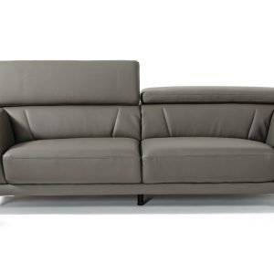 Divani Casa Brustle - Modern Dark Grey Eco-Leather 89" Sofa