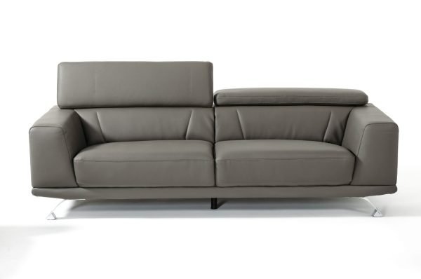 Divani Casa Brustle - Modern Dark Grey Eco-Leather 89" Sofa