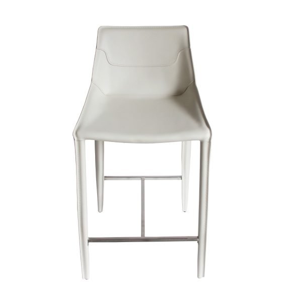Modrest Halo - Modern Ivory Saddle Leather Counter Stool - Image 2