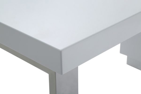 Modrest Carson Modern White & Stainless Steel Office Desk - Image 4