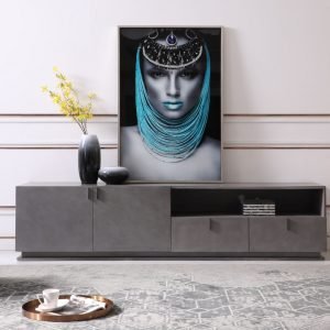 Modrest Buckley - Modern Grey Crackle TV Stand