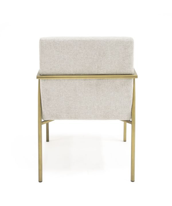 Modrest Burnham - Modern White & Brass Arm Dining Chair - Image 4