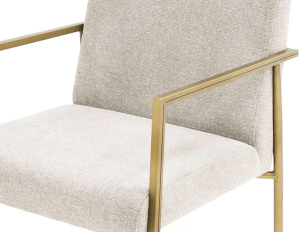 Modrest Burnham - Modern White & Brass Arm Dining Chair - Image 5