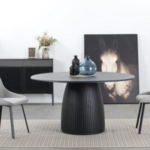 Modrest -  Lander Modern Mid Century Black Oak Round Dining Table