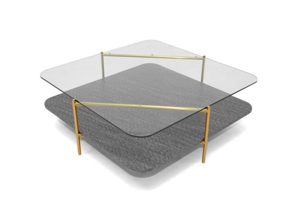 Modrest Cari - Glam Gold + Glass Coffee Table