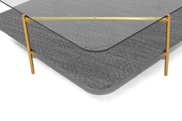 Modrest Cari - Glam Gold + Glass Coffee Table - Image 2