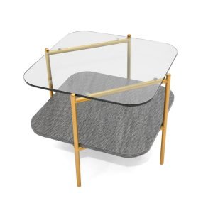 Modrest Cari - Glam Gold + Glass End Table