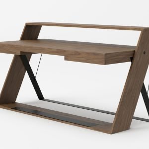 Modrest Carrie - Modern Walnut & Black Office Desk