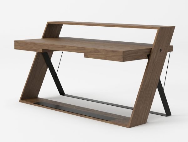 Modrest Carrie - Modern Walnut & Black Office Desk