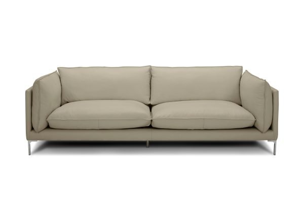 Divani Casa Harvest - Modern Taupe Full Leather Sofa Set - Image 2