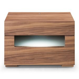 Modrest Ceres - Contemporary LED Walnut Nightstand