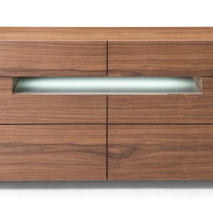Modrest Ceres - Contemporary LED Walnut Dresser