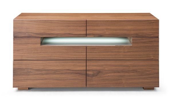 Modrest Ceres - Contemporary LED Walnut Dresser