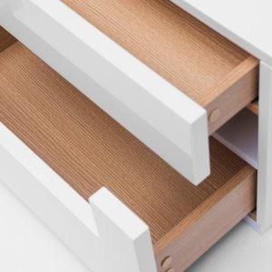 Ceres Modern White Lacquer Nightstand