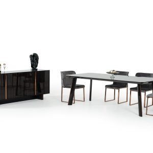 Modrest Chadwick Modern Ebony & Rosegold Dining Table