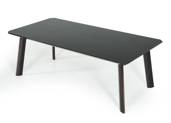 Modrest Chadwick Modern Ebony & Rosegold Dining Table - Image 3