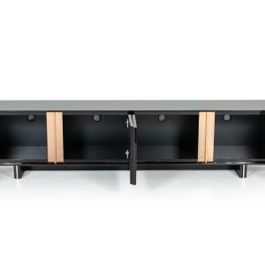 Modrest Chadwick Modern Ebony & Rosegold TV Stand
