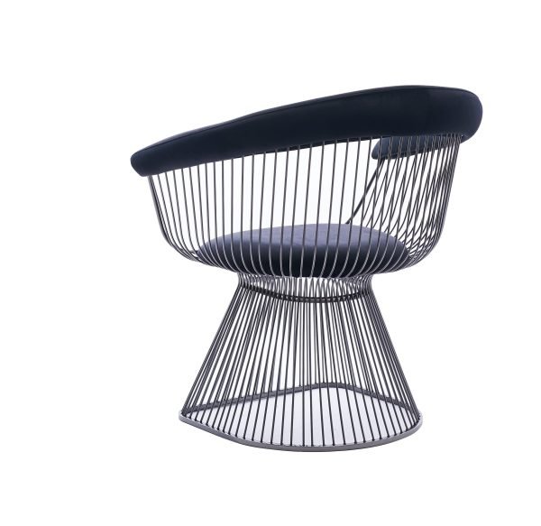 Modrest Chandler - Modern Black Velvet & Black Stainless Steel Dining Chair - Image 2