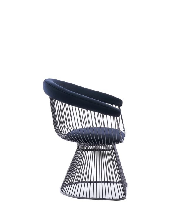 Modrest Chandler - Modern Black Velvet & Black Stainless Steel Dining Chair - Image 4