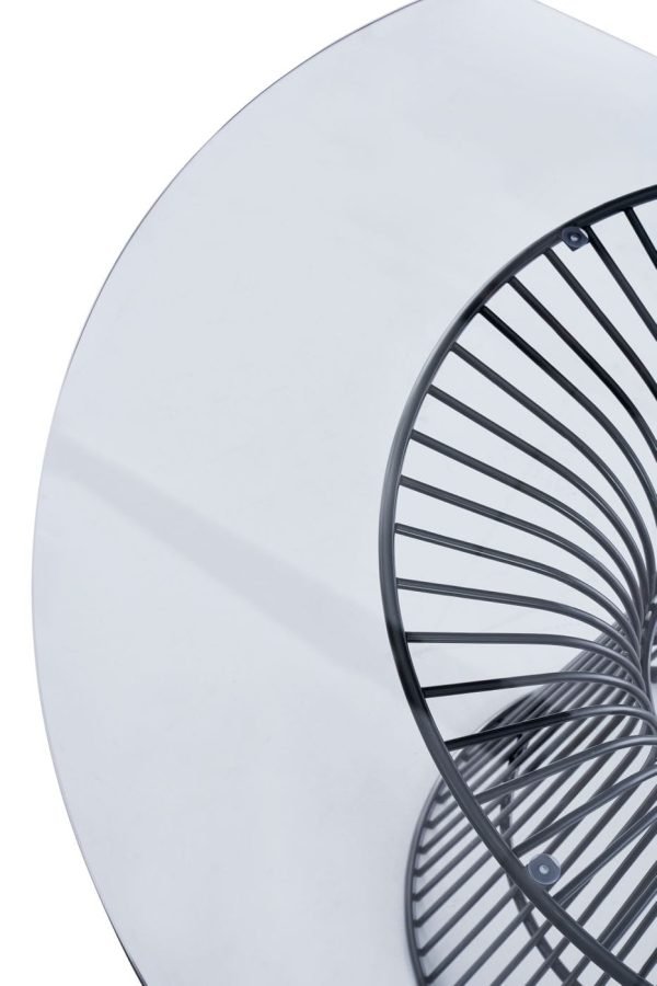 Modrest Chandler - Modern Round Glass & Black Stainless Steel Dining Table - Image 4