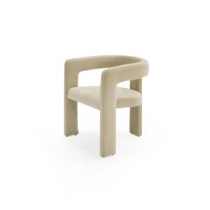 Modrest Cherish - Modern Beige Fabric Dining Chair
