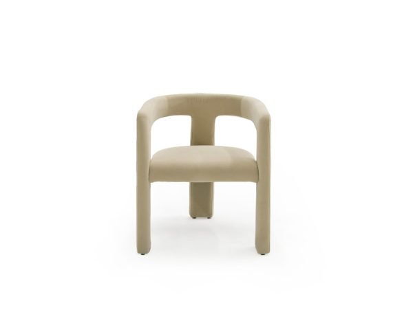 Modrest Cherish - Modern Beige Fabric Dining Chair - Image 2