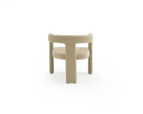 Modrest Cherish - Modern Beige Fabric Dining Chair - Image 4