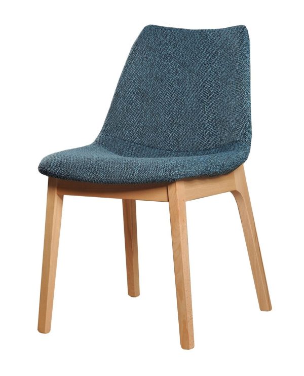 Modrest Chrissy - Modern Blue Fabric Dining Chair (Set of 2)