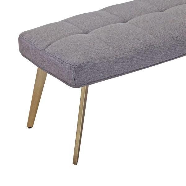 Modrest Cici - Contemporary Grey & Antique Brass Bench - Image 4