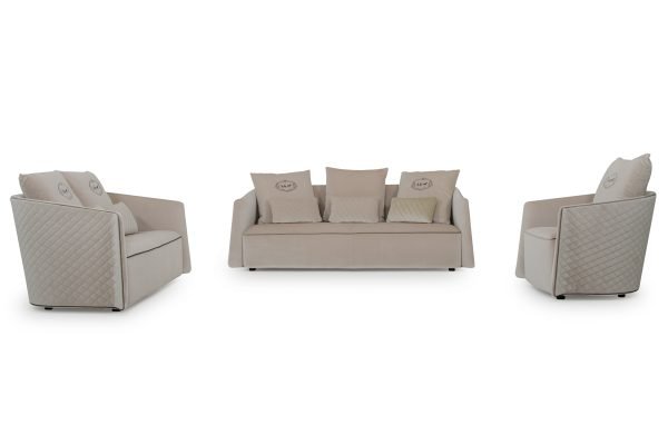 A&X Talin Modern Beige Fabric Sofa Set