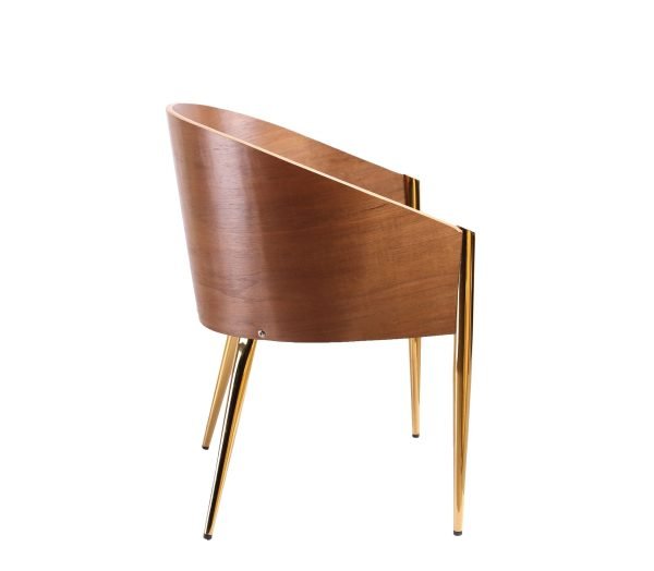 Modrest Claret - Modern Walnut & Black Leatherette Accent Chair - Image 2