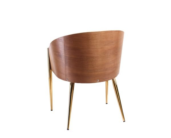 Modrest Claret - Modern Walnut & Black Leatherette Accent Chair - Image 3