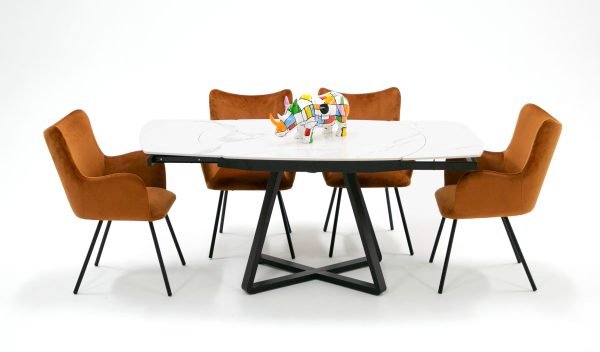 Modrest Cofrey - Contemporary White Ceramic Extendable Dining Table - Image 3