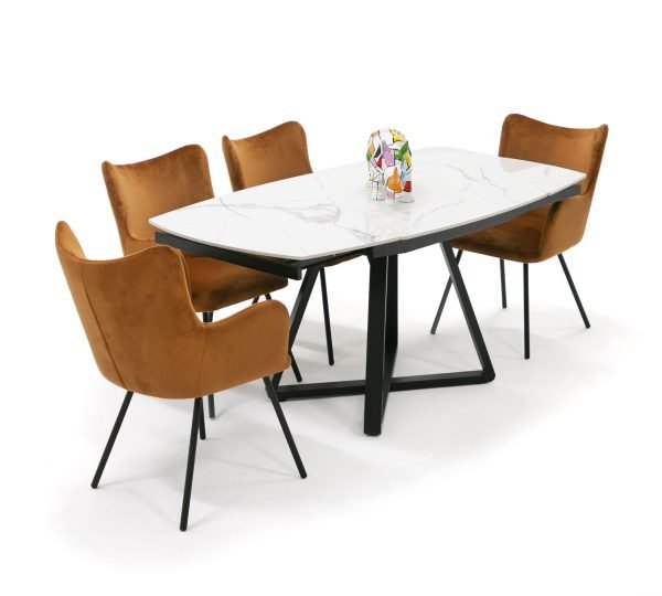 Modrest Cofrey - Contemporary White Ceramic Extendable Dining Table