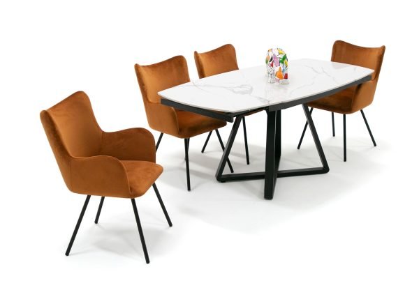 Modrest Cofrey - Contemporary White Ceramic Extendable Dining Table - Image 5