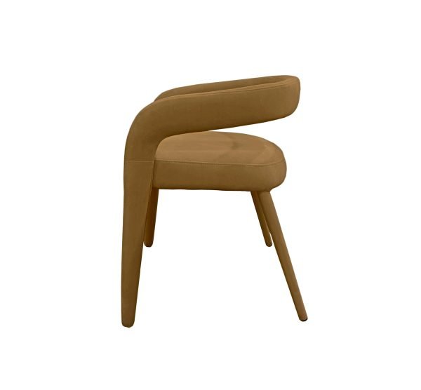 Modrest Mundra - Modern Tan Fabric Dining Chair - Image 3
