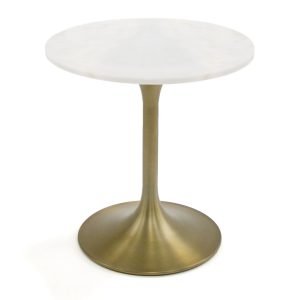 Modrest Collins - Glam White Marble & Gold End Table