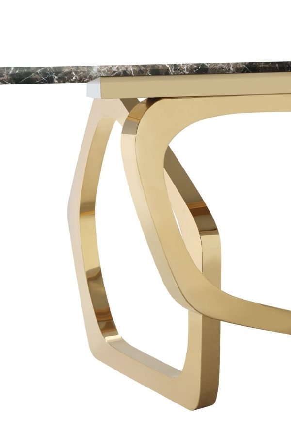Modrest Colton - Modern Brown & Gold Dining Table - Image 3