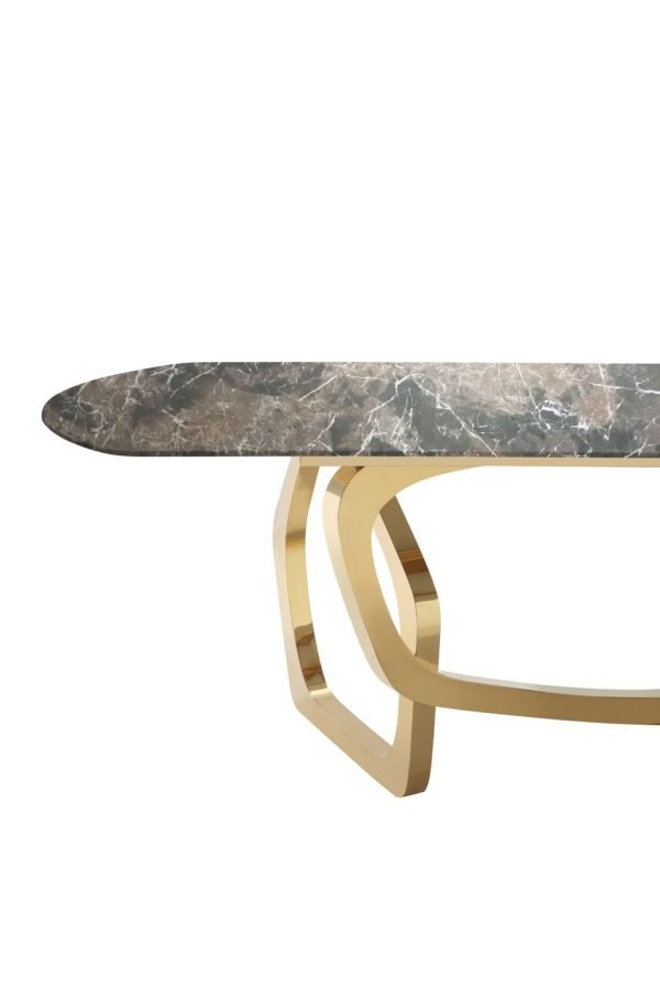 Modrest Colton - Modern Brown & Gold Dining Table - Image 2