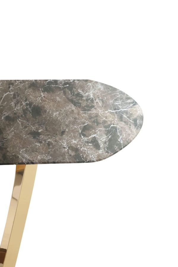 Modrest Colton - Modern Brown & Gold Dining Table - Image 4