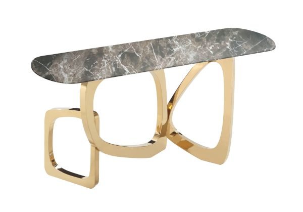 Modrest Colton - Glam Brown & Gold Console Table - Image 5