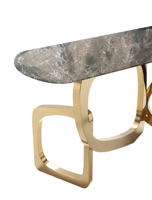 Modrest Colton - Glam Brown & Gold Console Table - Image 4