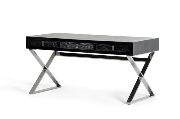 A&X Congress Transitional Black Crocodile Desk - Image 3
